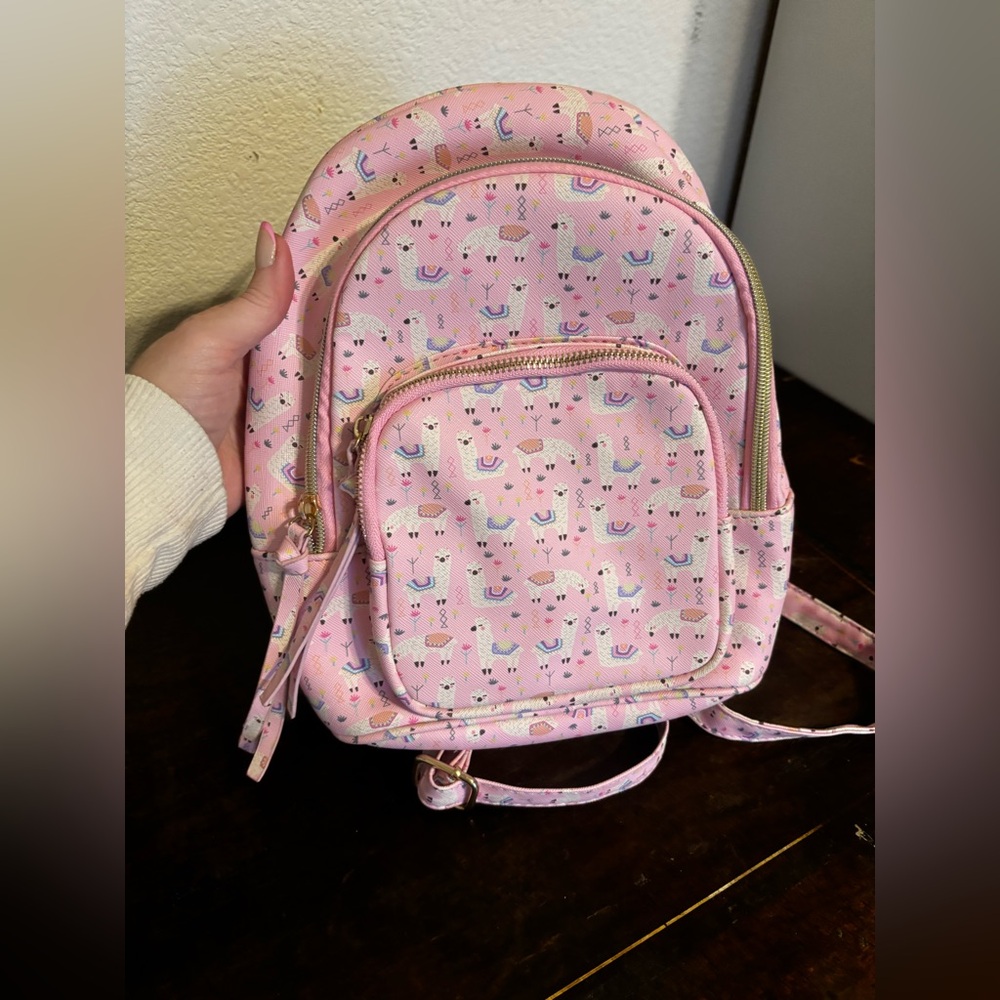 Pink Llama Small Backpack NWOT